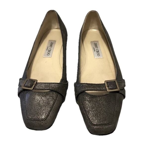 Jimmy Choo Gold Brushed Ballet Flats with Box and Dust bag Size 8.5 - Picture 1 of 14
